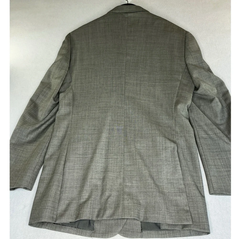 Pronto‎ Uomo Suit Jacket Mens 43 Long Grey 100% Wool 2-Button Blazer BC174216